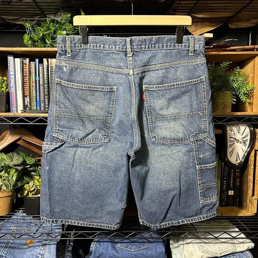 Vintage Y2K Levi’s Carpenter Jean Shorts Navy Blue Baggy Skater Jorts Mens 34"